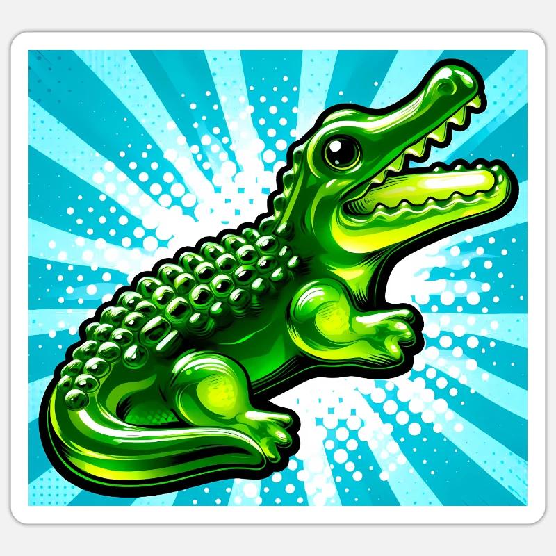 crocodile - Sticker taille S (10 x 10 cm) - blanc mat