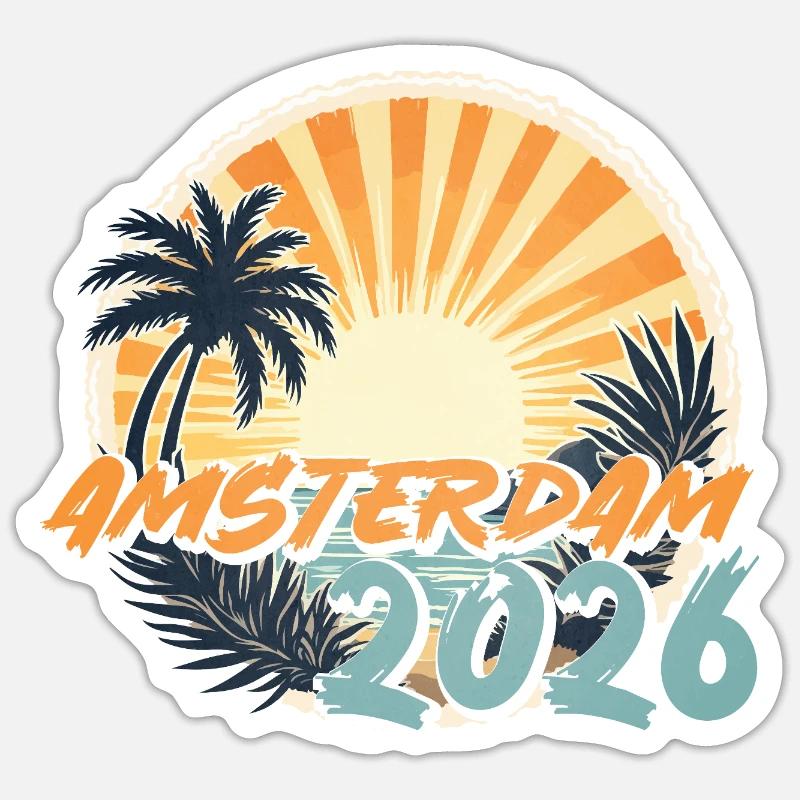 Amsterdam 2026 - Sticker Größe S (10 x 10 cm) - Mattweiß
