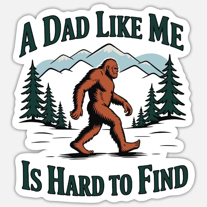 Papà come me – Difficile da trovare Yeti Bigfoot - Sticker formato S (10 x 10 cm) - bianco opaco