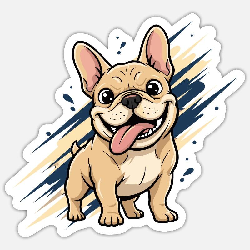 Franz Bulldog Fun - Sticker size S (10 x 10 cm) - white matte