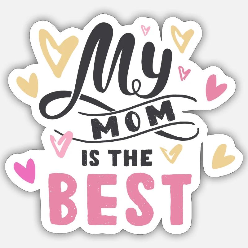 Dubist_die_beste_Mama - Sticker Größe S (10 x 10 cm) - Mattweiß