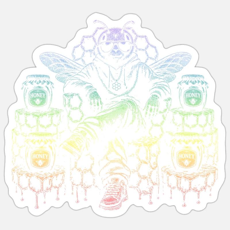 honeybee - Sticker size S (10 x 10 cm) - white matte