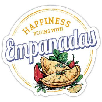 Empanada Snack Vintage Spanien Retro Teigtaschen - Sticker Größe S (10 x 10 cm) - Mattweiß - Vorne