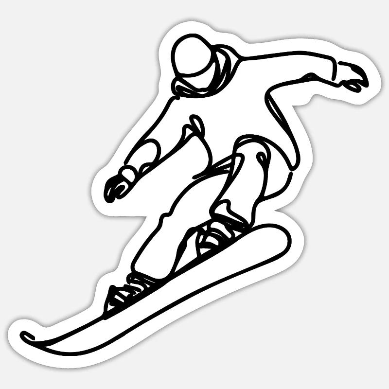 Snowboarders - Sticker size S (10 x 10 cm) - white matte
