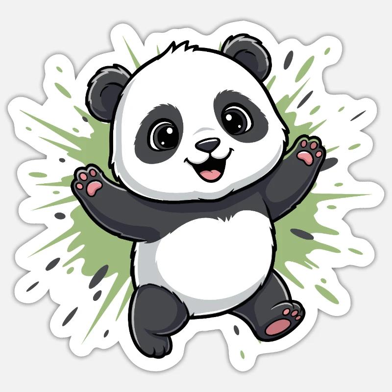 Cuddly Panda Spritz Background - Sticker size S (10 x 10 cm) - white matte