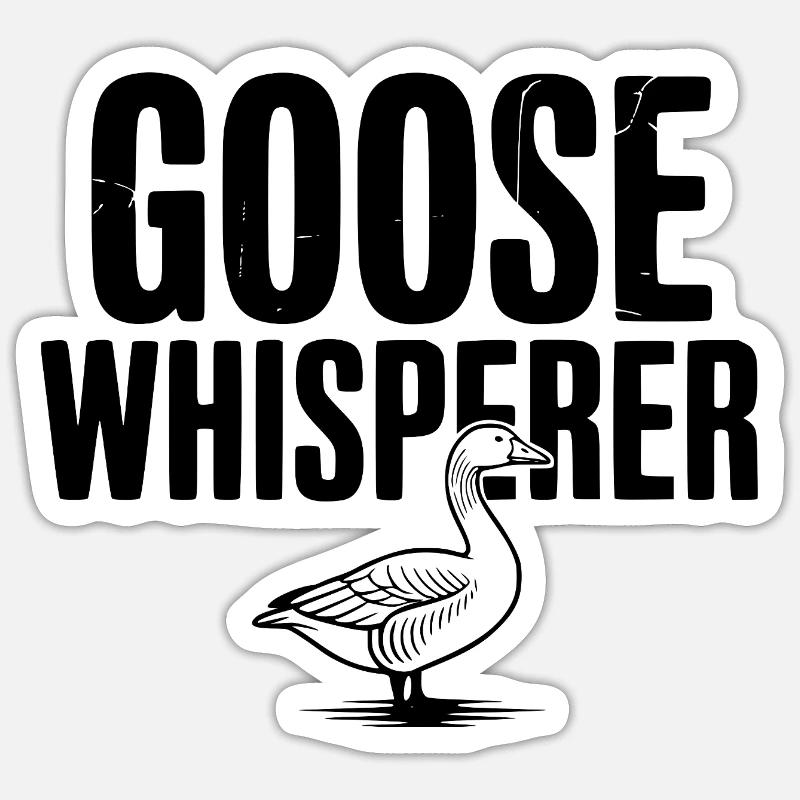 Gänseflüsterer - Sticker Größe S (10 x 10 cm) - Mattweiß