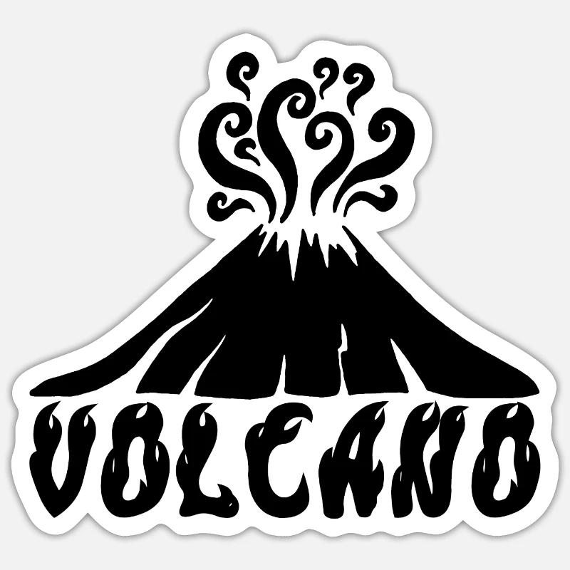 Black Volcano - Sticker size S (10 x 10 cm) - white matte