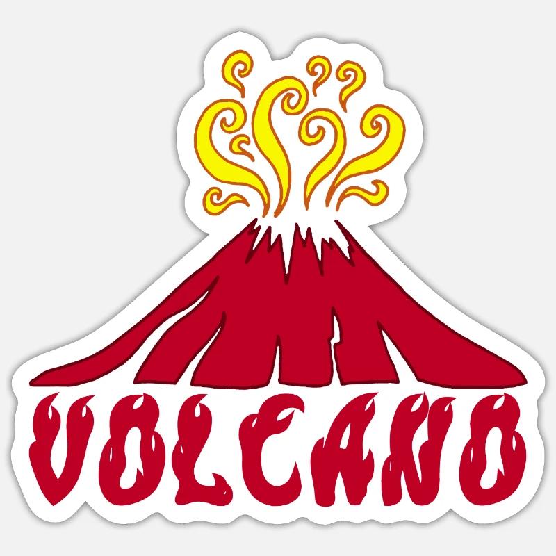 Erupting volcano - Sticker size S (10 x 10 cm) - white matte