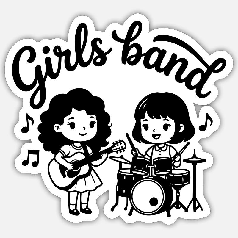 groupe féminin - Sticker taille S (10 x 10 cm) - blanc mat