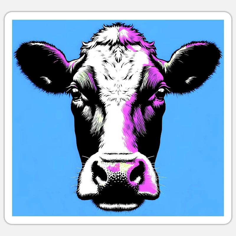 vache - Sticker taille S (10 x 10 cm) - blanc mat