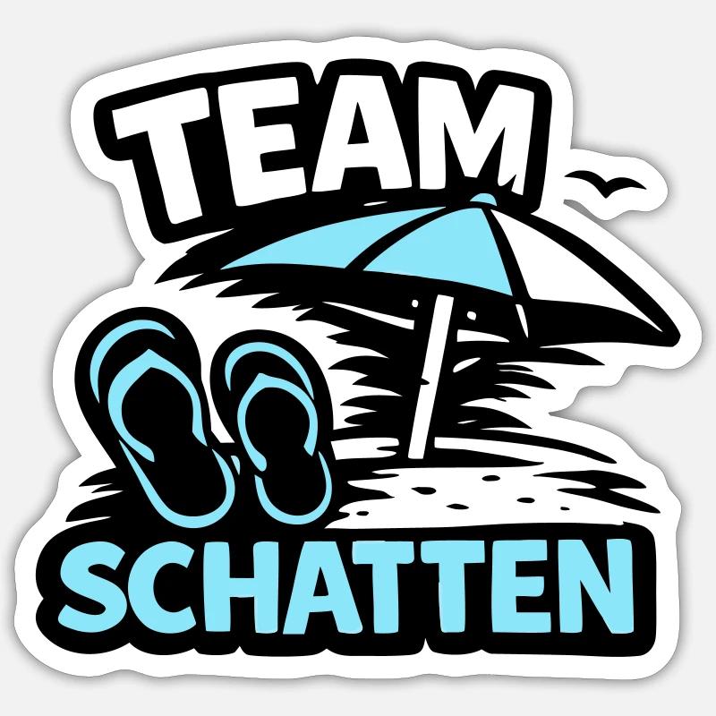 Strand Schatten FlipFlop Logo - Sticker Größe S (10 x 10 cm) - Mattweiß