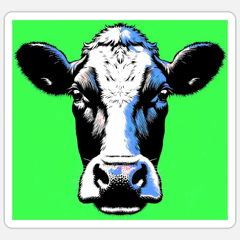 vache - Sticker taille S (10 x 10 cm) - blanc mat