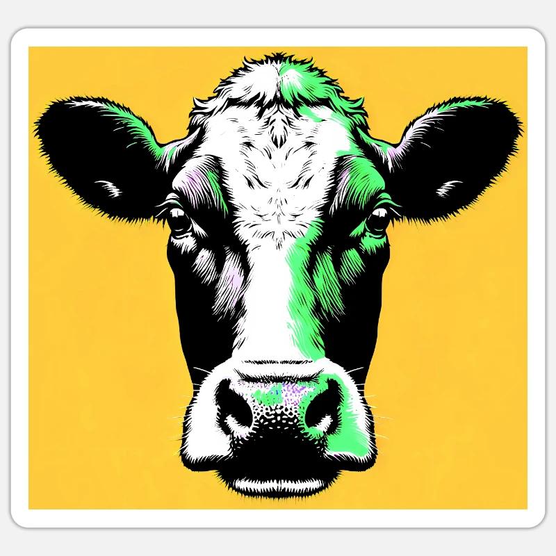 vache - Sticker taille S (10 x 10 cm) - blanc mat