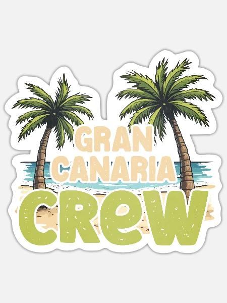Gran Canaria Crew - Sticker Größe S (10 x 10 cm) - Mattweiß