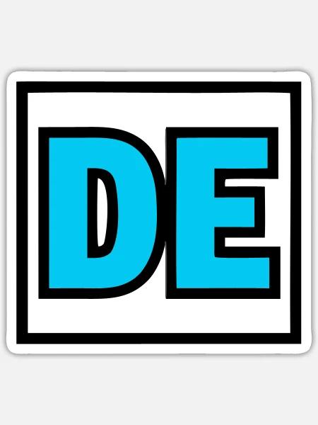 DE Initialen Buchstaben Logo - Sticker Größe S (10 x 10 cm) - Mattweiß