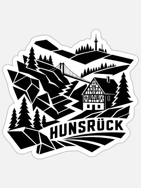 Hunsrück - Sticker Größe S (10 x 10 cm) - Mattweiß