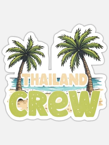 Thailand Crew - Sticker Größe S (10 x 10 cm) - Mattweiß