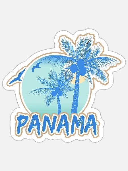Strand Panama - Sticker Größe S (10 x 10 cm) - Mattweiß