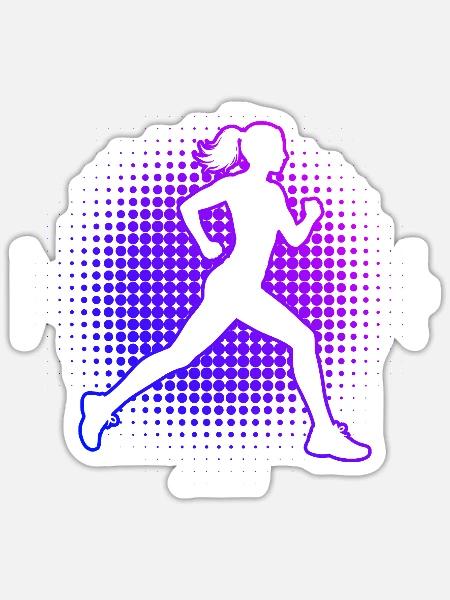 Geschenkidee für eine Running mit Running - Sticker Größe S (10 x 10 cm) - Mattweiß