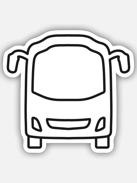 Bus-Frontlinien-Symbol - Sticker Größe S (10 x 10 cm) - Mattweiß