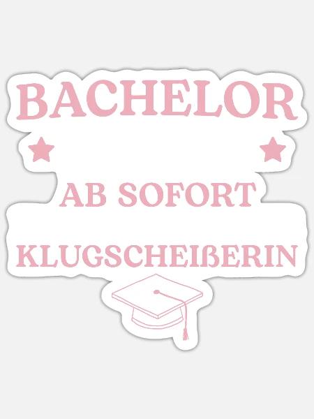 Bachelorprüfung 2026 Studentin Studium Abschluss - Sticker Größe S (10 x 10 cm) - Mattweiß