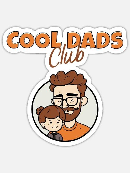 Cool Dads Club Papa Vatertag Tochter Sohn Geschenk - Sticker Größe S (10 x 10 cm) - Mattweiß