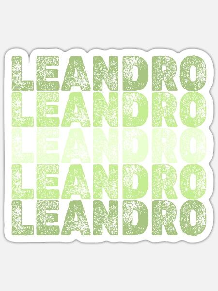 Vorname Leandro - Sticker Größe S (10 x 10 cm) - Mattweiß