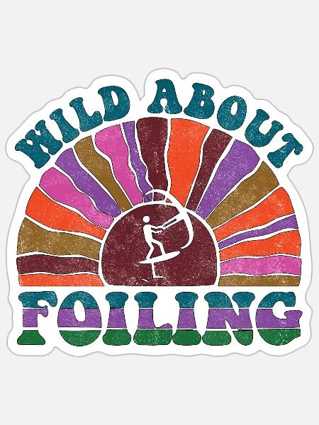 Wild about Foiling - retro sunset - Sticker Größe S (10 x 10 cm) - Mattweiß