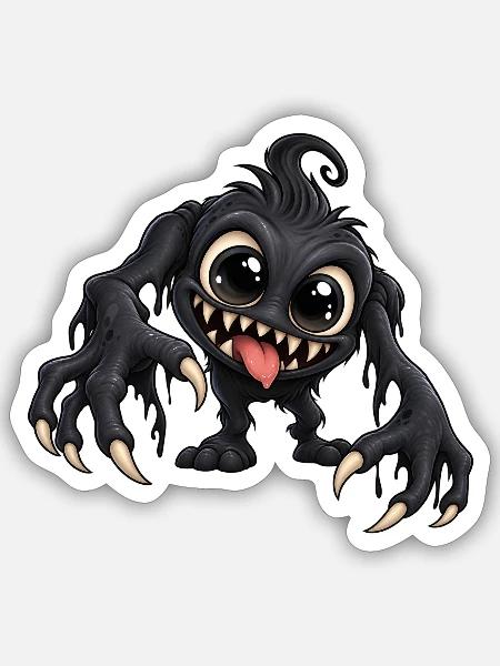 Schattenmonster - Monster unter dem Bett Party - Sticker Größe S (10 x 10 cm) - Mattweiß