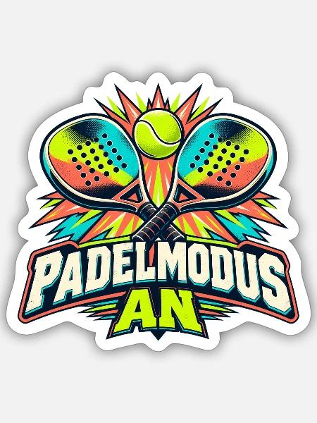 Padelmodus an - Sticker Größe S (10 x 10 cm) - Mattweiß