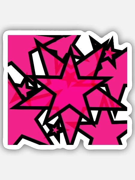 Kaleidoskopische Sternenexplosion Pink - Sticker Größe S (10 x 10 cm) - Mattweiß