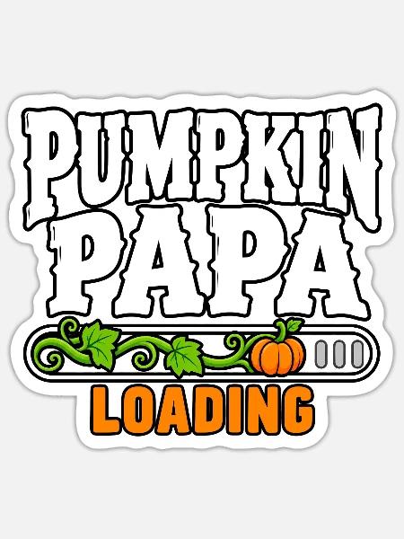 Kürbis Papa Loading - Sticker Größe S (10 x 10 cm) - Mattweiß