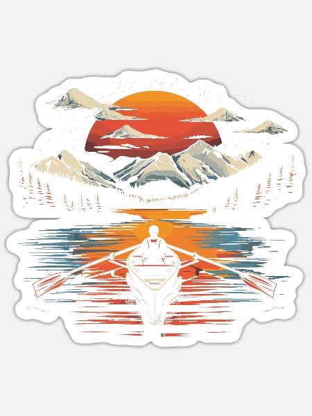 Rudern - Sticker Größe S (10 x 10 cm) - Mattweiß