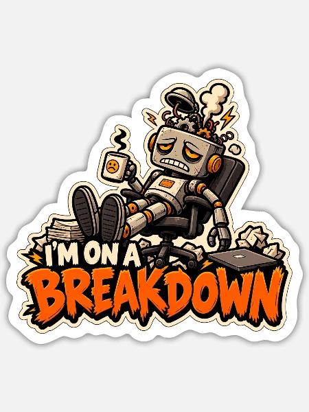 Ich habe einen Zusammenbruch - Sticker Größe S (10 x 10 cm) - Mattweiß