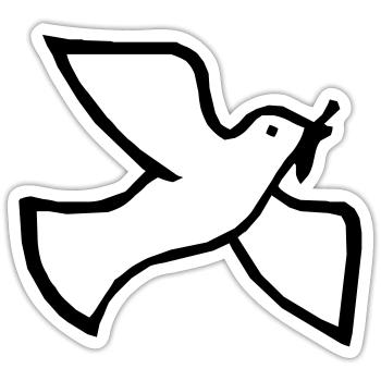Friedenstaube - Sticker Größe S (10 x 10 cm) - Mattweiß - Vorne
