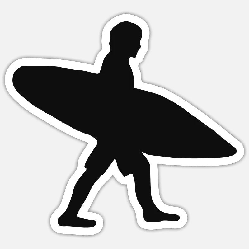Surf - Sticker taille S (10 x 10 cm) - blanc mat