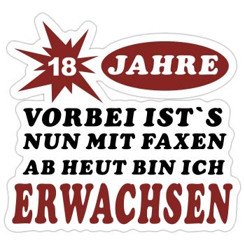 18 birthday - Sticker size S (10 x 10 cm) - white matte - Front
