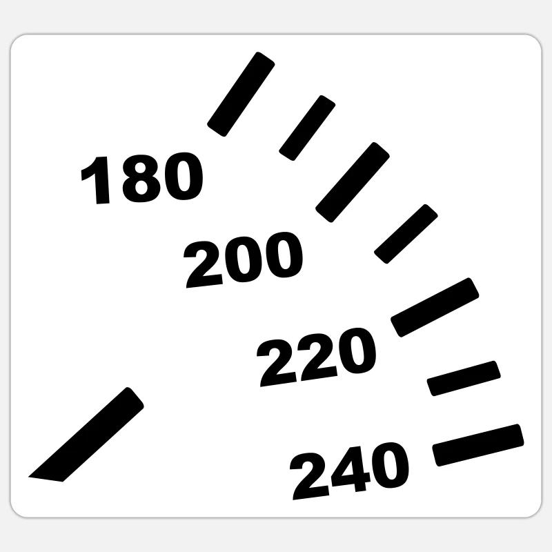 Tacho - Auto - Sticker størrelse S (10 x 10 cm) - mat hvid