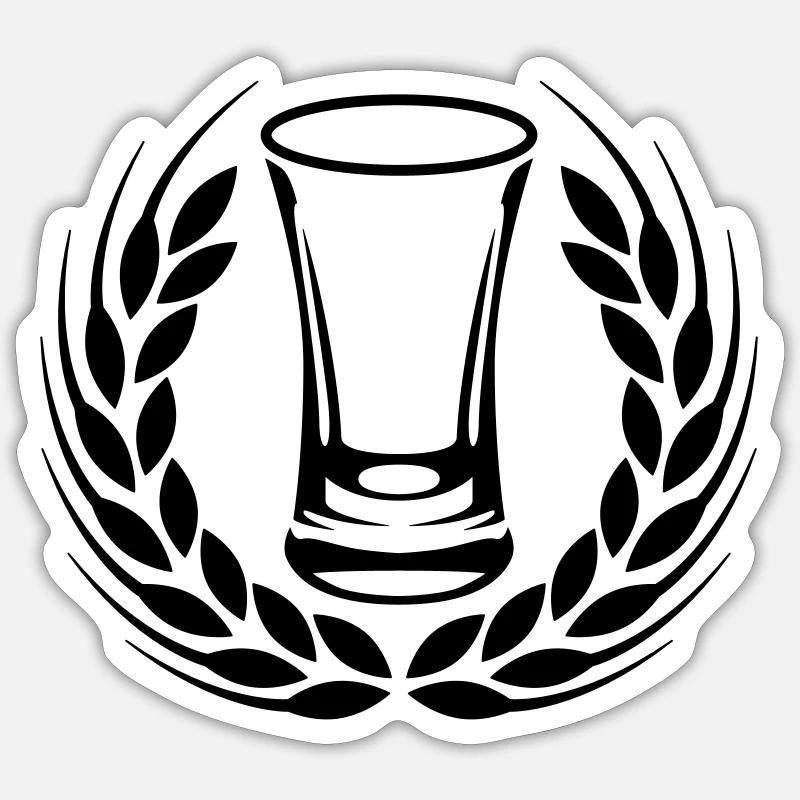 Schnaps Ähre Kranz Sticker Größe S (10 x 10 cm)