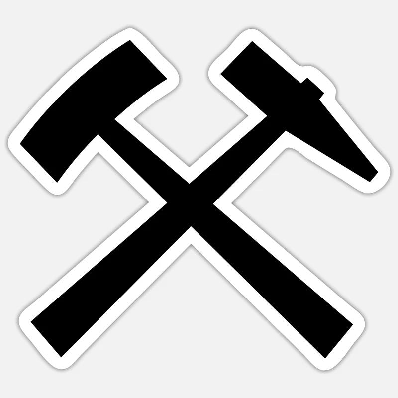 marteau et le fléau - Sticker taille S (10 x 10 cm) - blanc mat