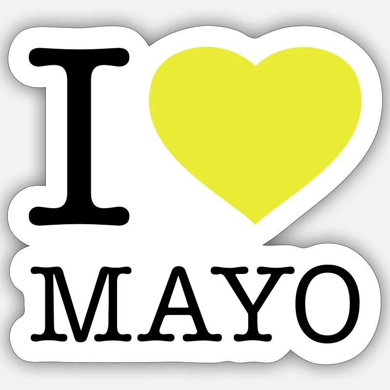J’ADORE LA MAYONNAISE Mayo - Sticker taille S (10 x 10 cm) - blanc mat