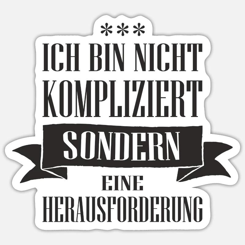 Ich bin nicht kompliziert - Sticker Größe S (10 x 10 cm) - Mattweiß