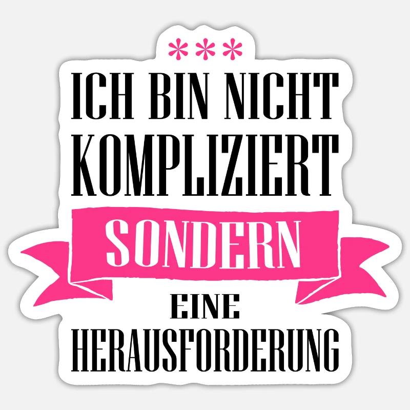 Ich bin nicht kompliziert Sticker Größe S (10 x 10 cm)