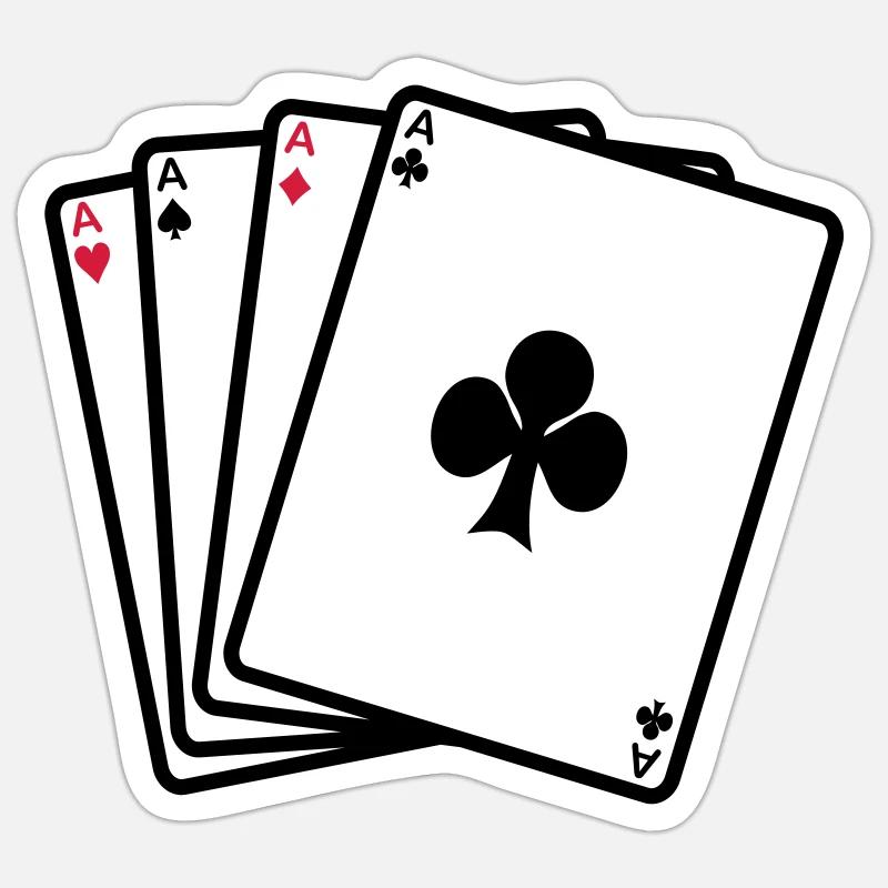 Poker - Karten Sticker Größe S (10 x 10 cm)