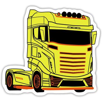 Truck Driver Truck Driver Truck Brummi - Sticker size S (10 x 10 cm) - white matte - Front