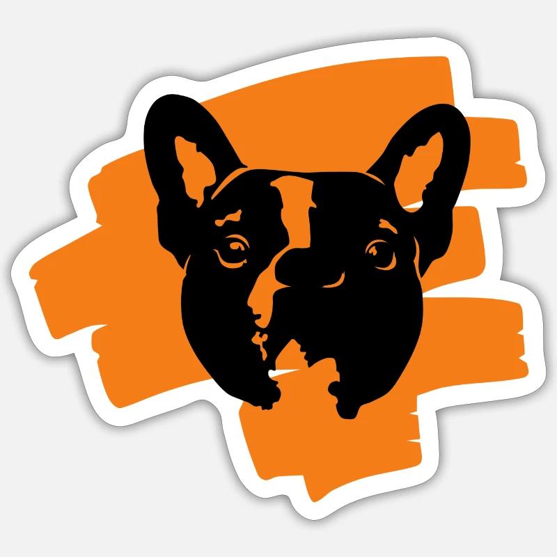 Pixel malowany buldog 2 - Sticker size S (10 x 10 cm) - white matte