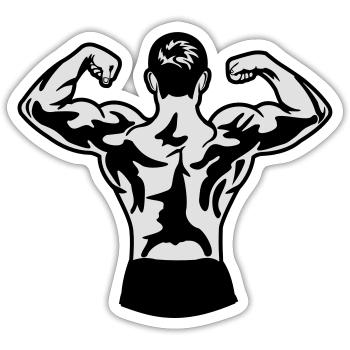 Body Building - Sticker Größe S (10 x 10 cm) - Mattweiß - Vorne