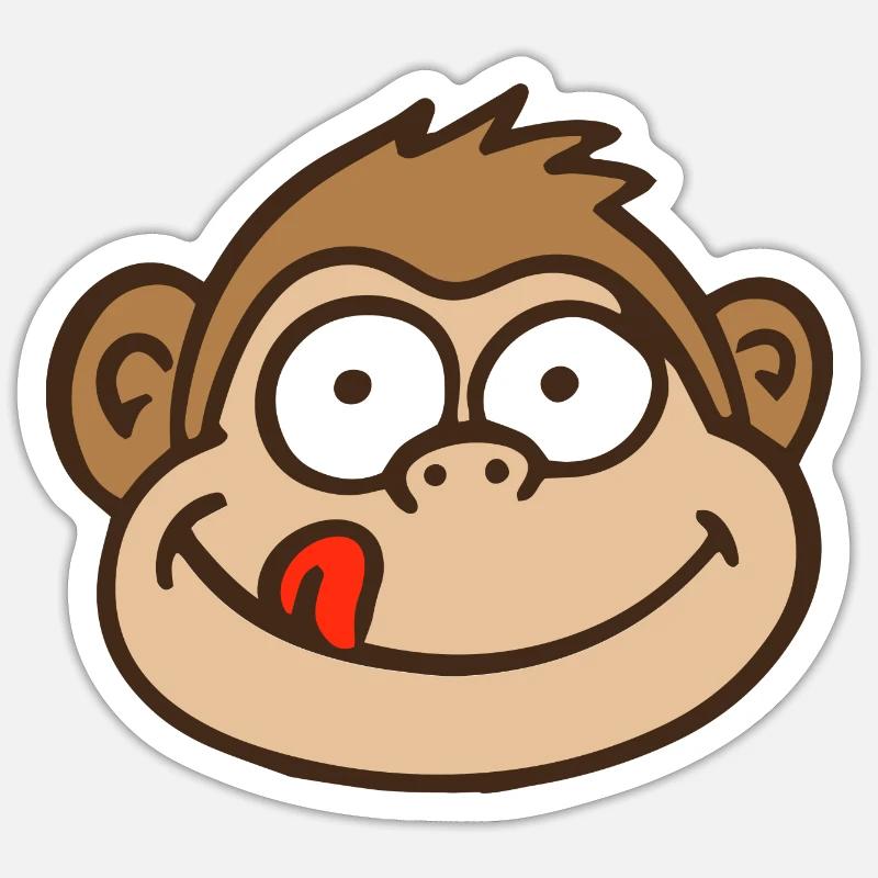 monkey - Sticker size S (10 x 10 cm) - white matte