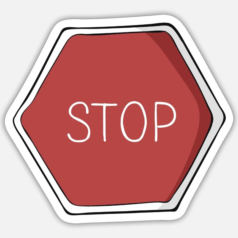 Stop - Sticker Größe S (10 x 10 cm) - Mattweiß