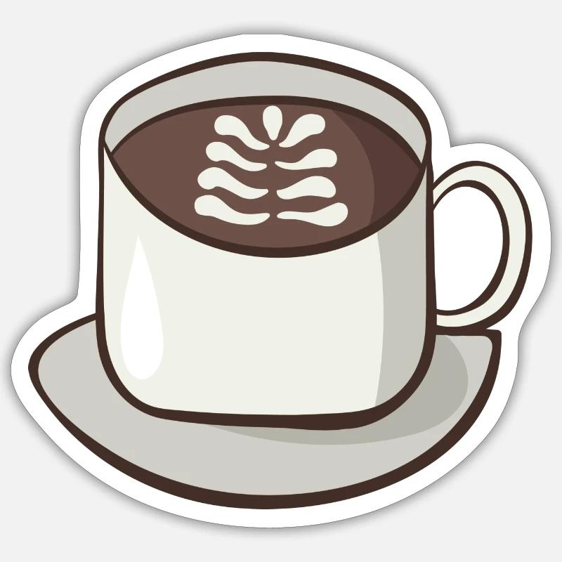 cappuccino - Sticker size S (10 x 10 cm) - white matte